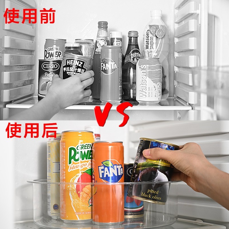 定制家用调料旋转收纳盘转盘大容量透明托盘桌面厨房化妆品置物架图2