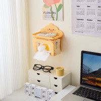 定制小黄鸭纸巾盒置物洗手间壁挂抽纸盒浴室免打孔湿巾卷纸收纳盒