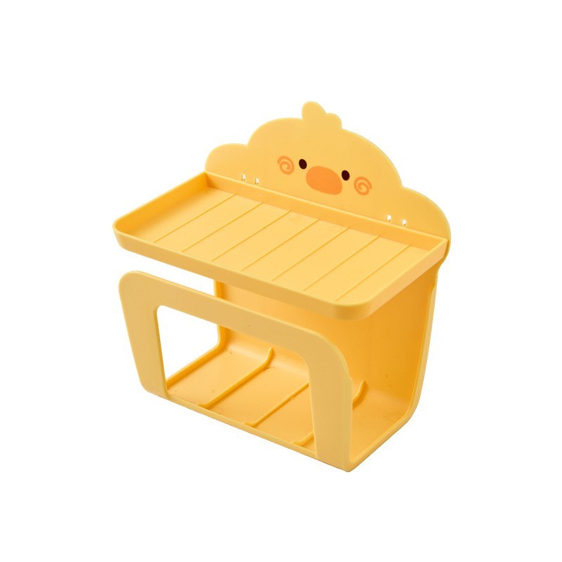 定制小黄鸭纸巾盒置物洗手间壁挂抽纸盒浴室免打孔湿巾卷纸收纳盒图5