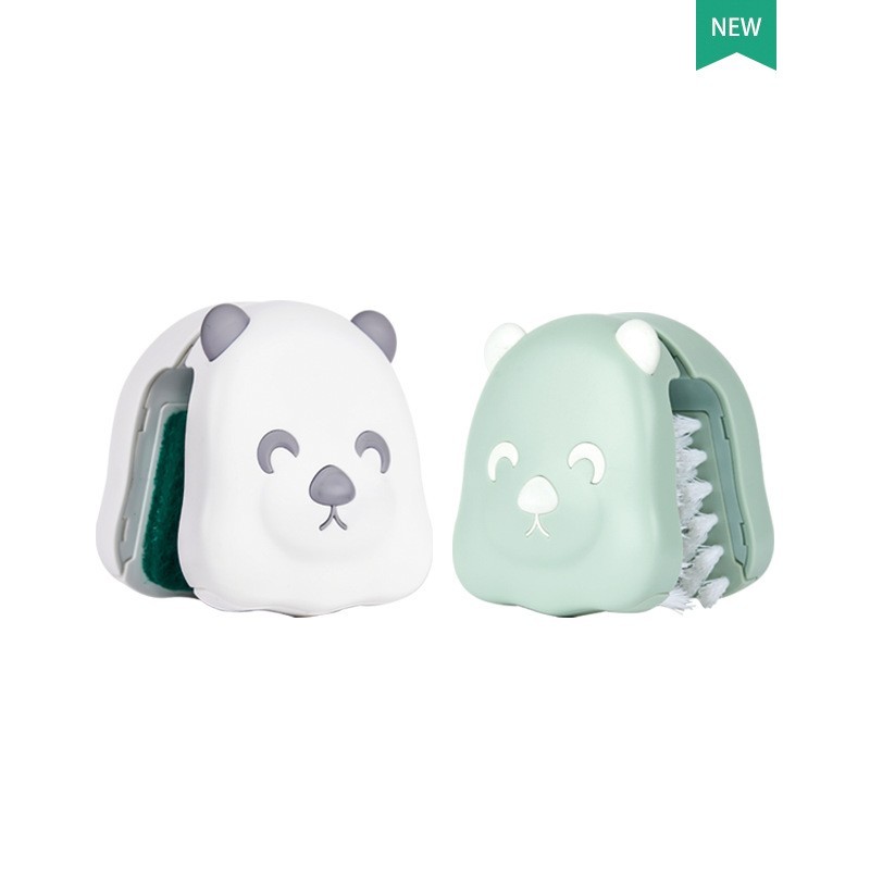 清洁刷U型小熊造型洗刀叉刷清洁百洁布多功能厨房创意硬毛餐具刷图5