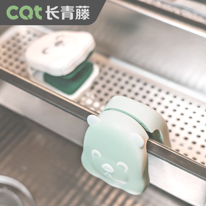 清洁刷U型小熊造型洗刀叉刷清洁百洁布多功能厨房创意硬毛餐具刷图4