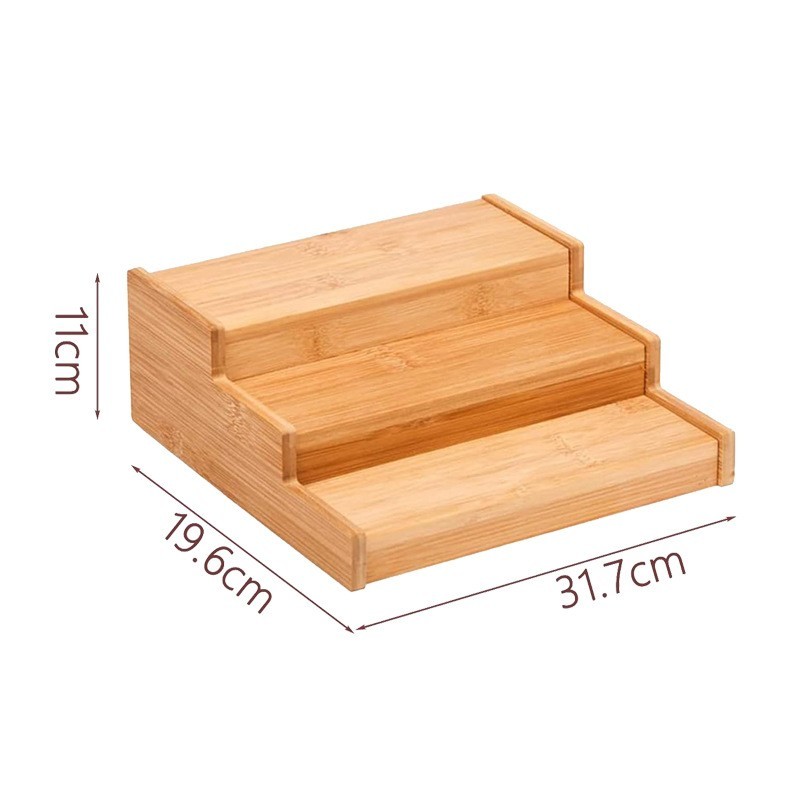竹制调料架收纳架厨房橱柜 三3 层竹木调料架木质厨房置物架调味图2