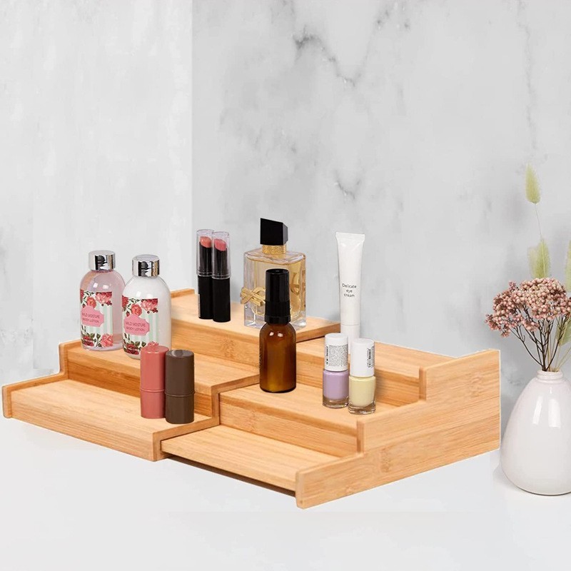 竹制调料架收纳架厨房橱柜 三3 层竹木调料架木质厨房置物架调味图3