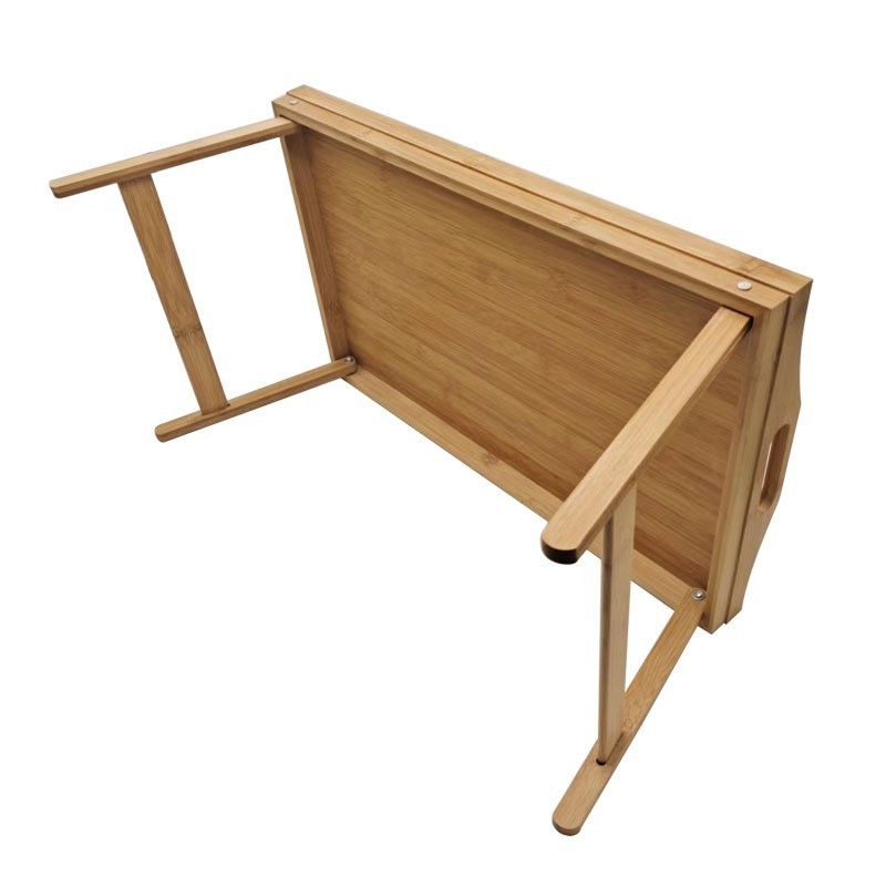 竹制带脚早餐盘折叠式餐盘家用置物收纳盘提手批发楠竹托盘带脚木图2