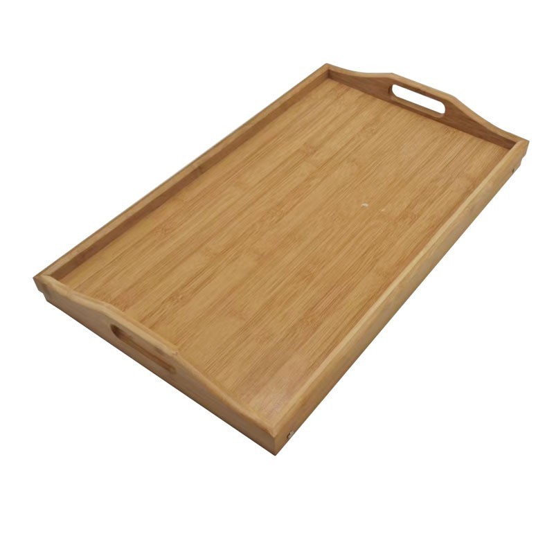 竹制带脚早餐盘折叠式餐盘家用置物收纳盘提手批发楠竹托盘带脚木图4