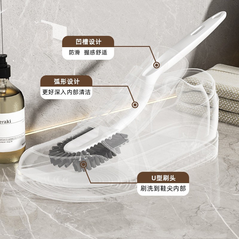 【原创设计-25年新品】康米新款鞋刷硬毛长柄家用清洁刷塑料刷子图3