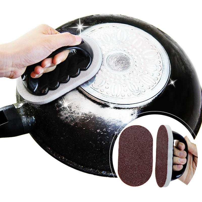 带手柄金刚砂海绵擦魔力擦厨房刷锅底刷子研磨除锈清洁刷刷锅神器图4