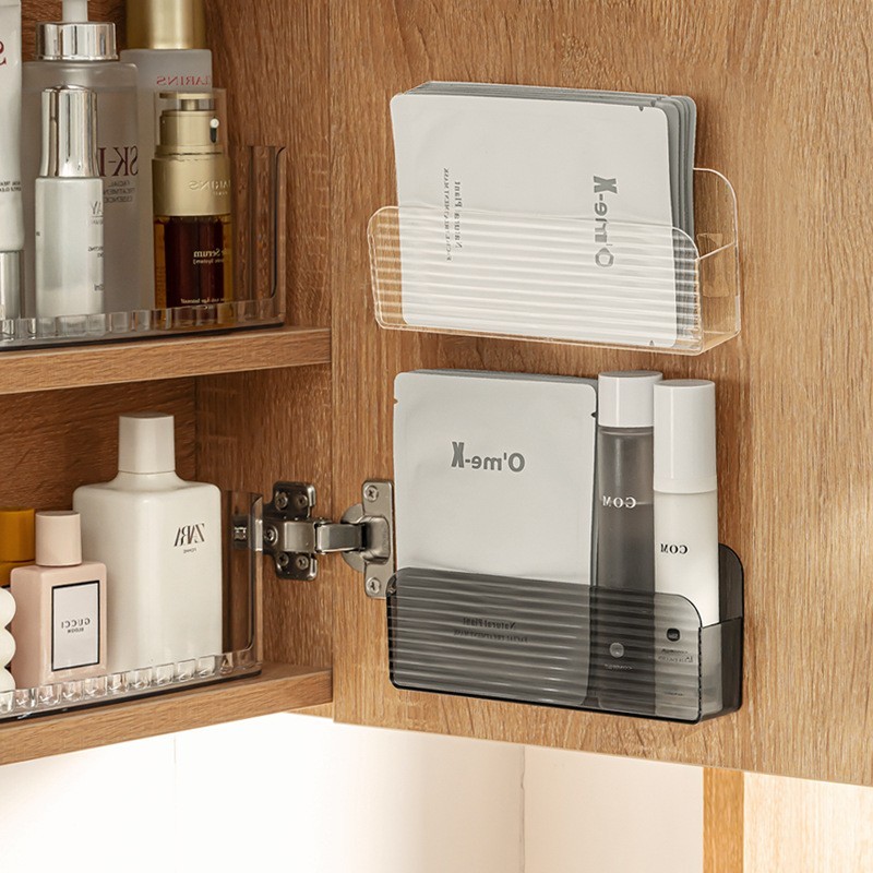 壁挂面膜收纳盒轻奢透明化妆品收纳盒家用梳妆台护肤品整理盒图4