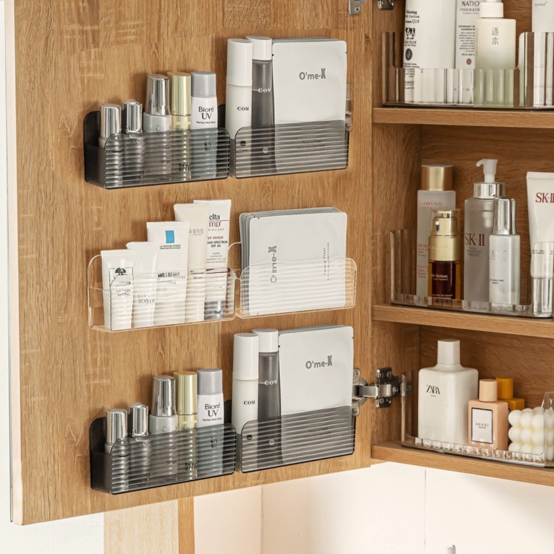 壁挂面膜收纳盒轻奢透明化妆品收纳盒家用梳妆台护肤品整理盒图2