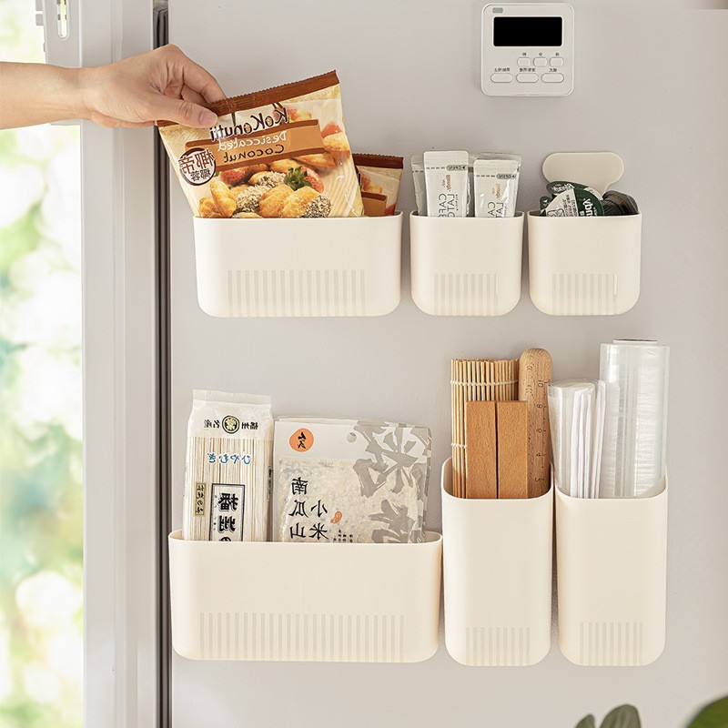 冰箱磁吸长筒收纳盒批发免打孔壁挂式收纳雨伞吸管置物整理盒图3