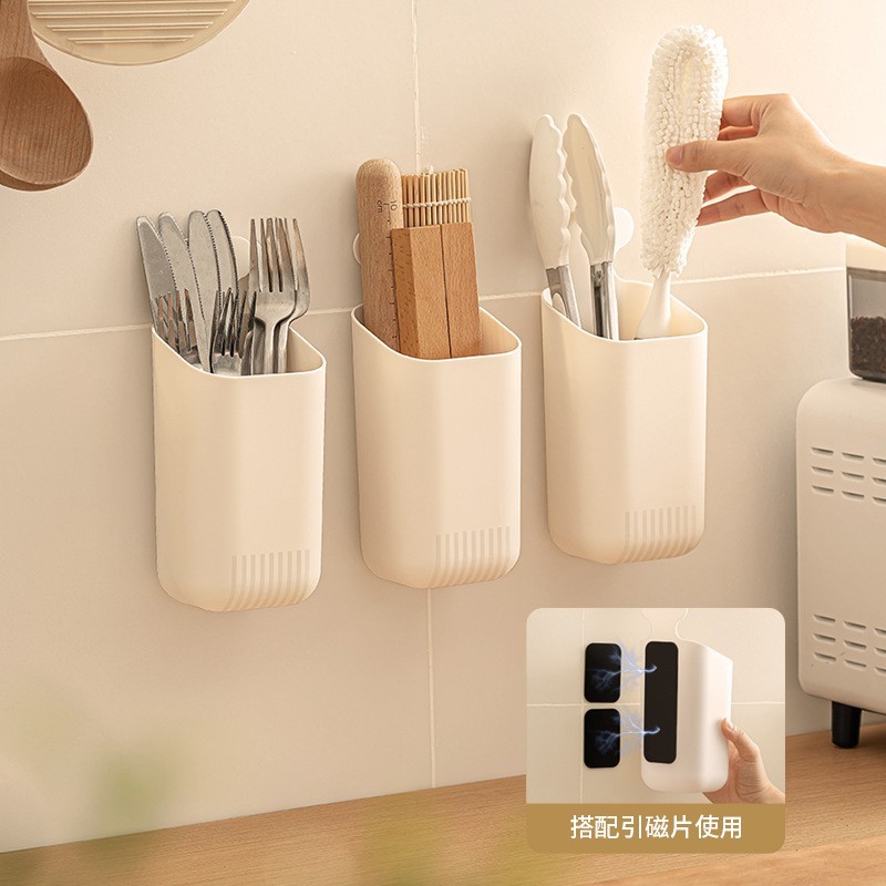 冰箱磁吸长筒收纳盒批发免打孔壁挂式收纳雨伞吸管置物整理盒图4