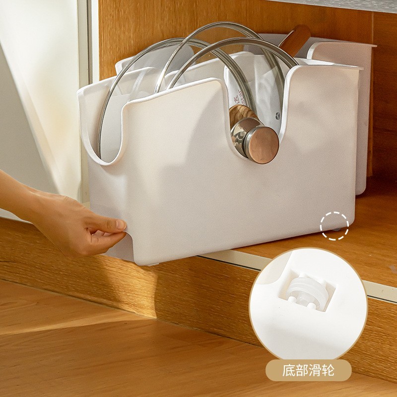 锅具收纳盒厨柜塑料收纳筐储物篮家用厨房放锅整理置物架图4