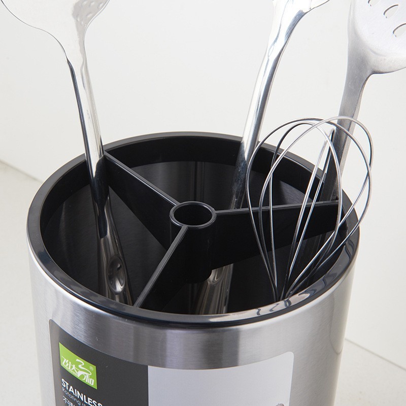 锈钢厨房置物架铲勺菜刀架收纳筷子笼餐具桶刀叉座免打孔图4