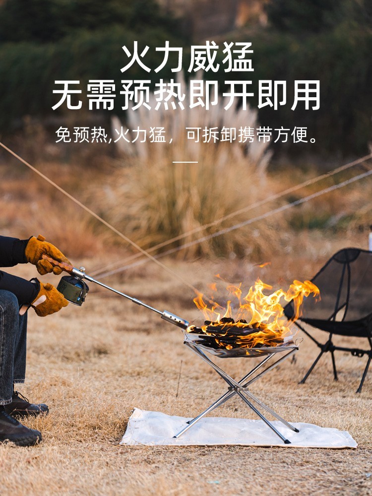 户外便携式可拆卸喷枪家用不锈钢烧猪毛烤火器露营烧烤点炭喷火枪图2