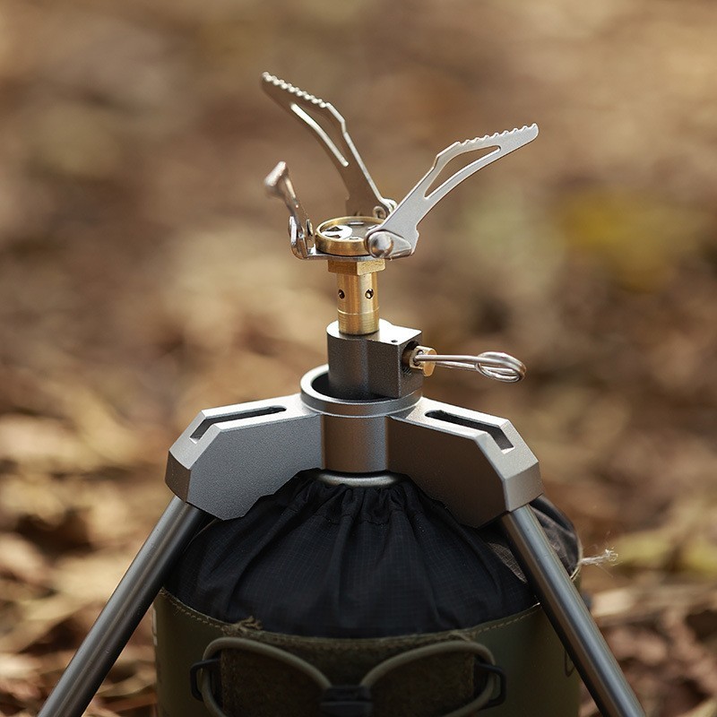 户外铝合金迷你炉头便携式可折叠炉子野餐露营炉头多功能口袋炉头图2