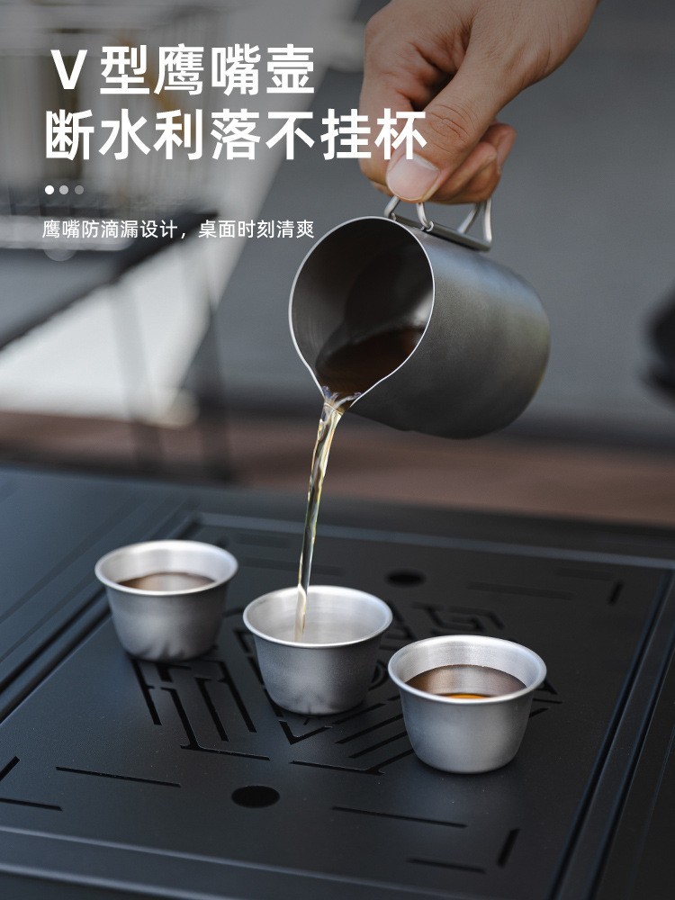 户外304不锈钢茶具套装旅行便携式泡茶组合露营饮茶围炉煮茶杯具图3