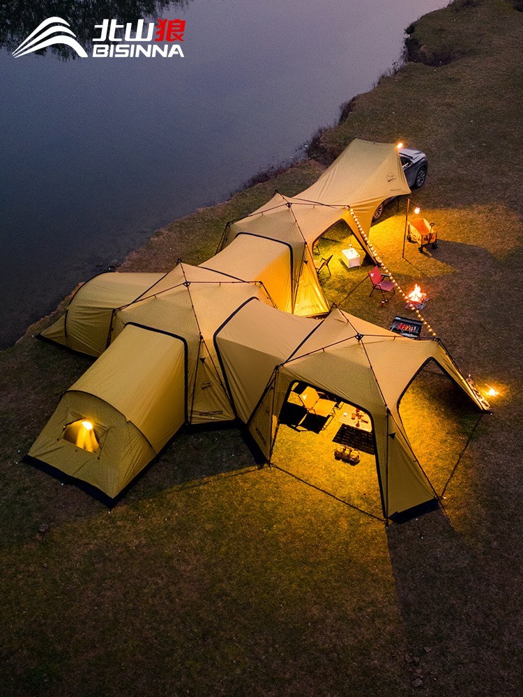 黑胶速开免搭建穹顶天幕帐篷户外露营装备超大空间防晒遮阳图5