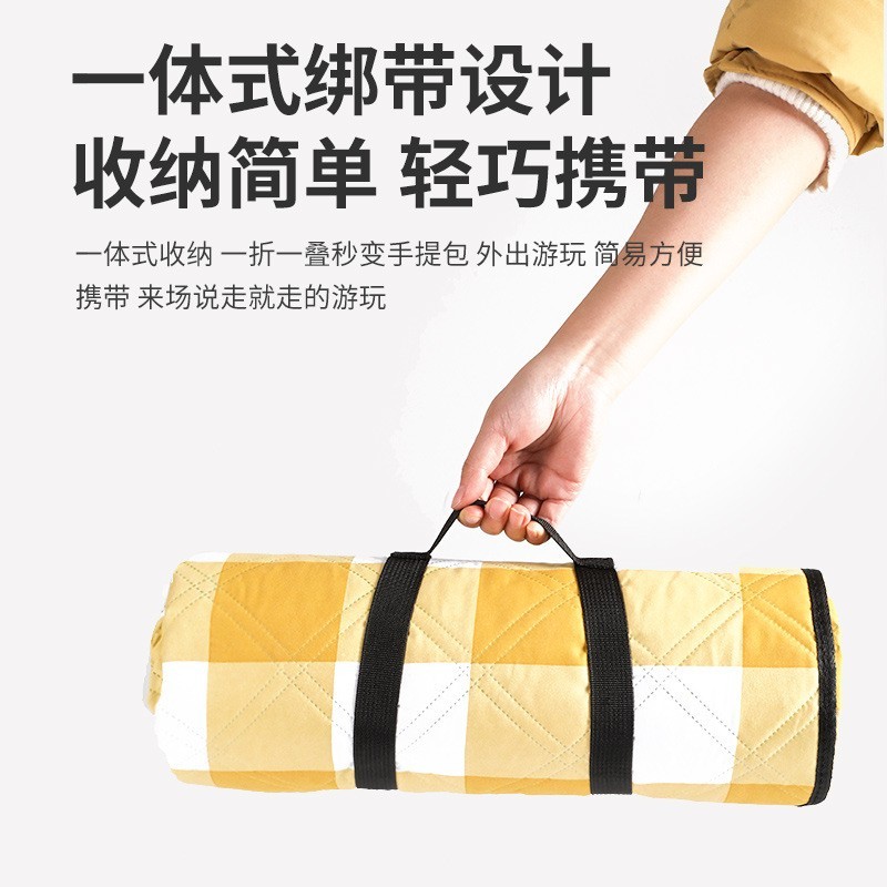 户外绒布野餐垫加厚野餐布便携防水露营垫子防水草坪野炊地垫图4