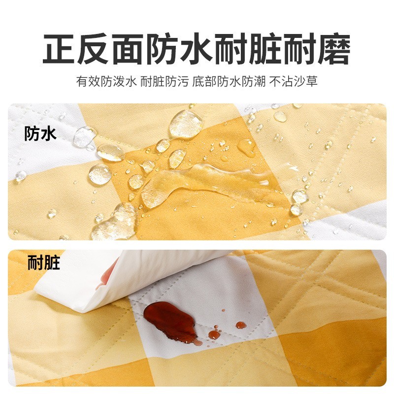 户外绒布野餐垫加厚野餐布便携防水露营垫子防水草坪野炊地垫图3
