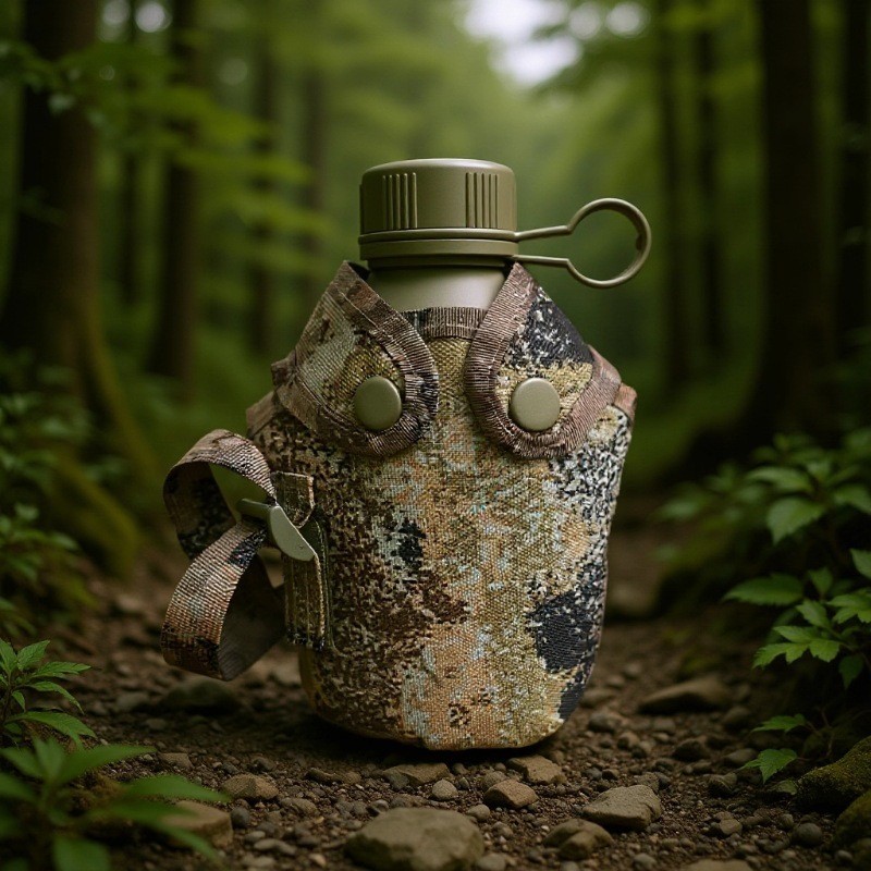 野外沙漠迷彩水壶军训户外单兵铝防漏露营餐具多用途烧烤炊具图3