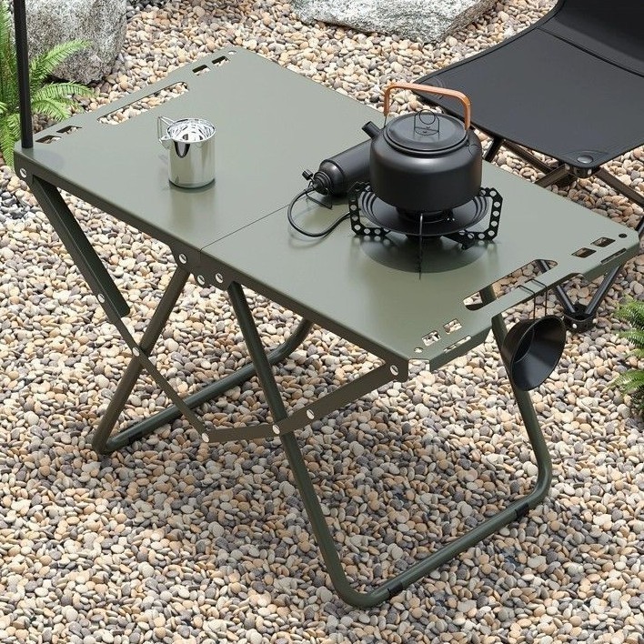 户外折叠战术桌碳钢轻量化露营野餐折叠桌子便携式野炊多用茶桌图4