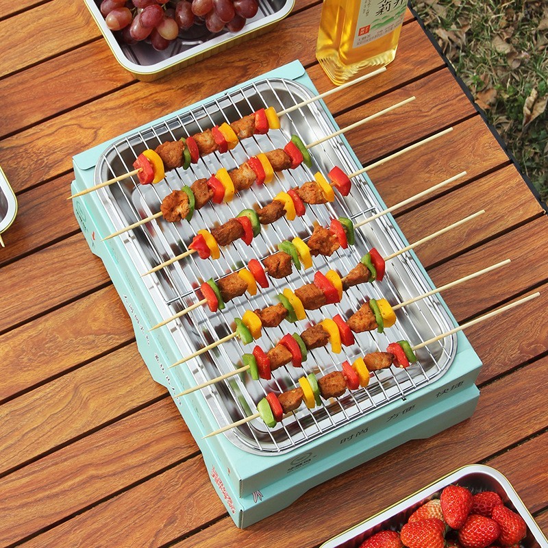 次性烧烤炉家用无烟碳烤炉露营木炭烧烤架户外烤肉炉便携式室内图4