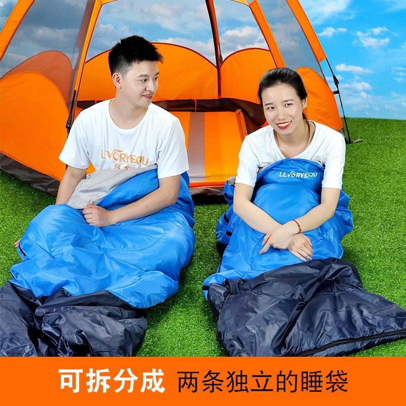 防寒成人双睡袋大人冬季户外情侣酒店隔脏旅行露营纯棉加厚图5