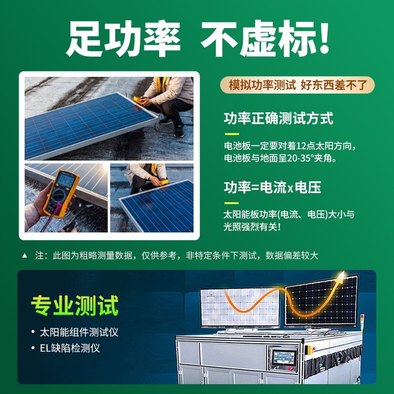 太阳能板20W-500W铝框单多晶硅光伏发电板家用12V36V太阳能电池板图2