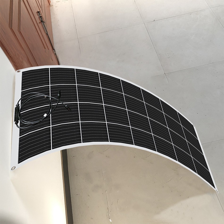 工厂定制多栅高效单晶半柔性太阳能板100W200W阳台发电系统欧美图4