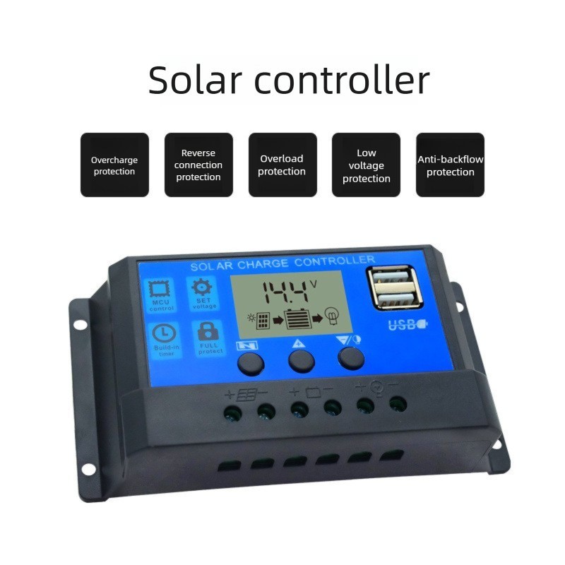 0A-60A太阳能控制器PWM光伏板12V24V充电器光伏灯系统通用控制器图2