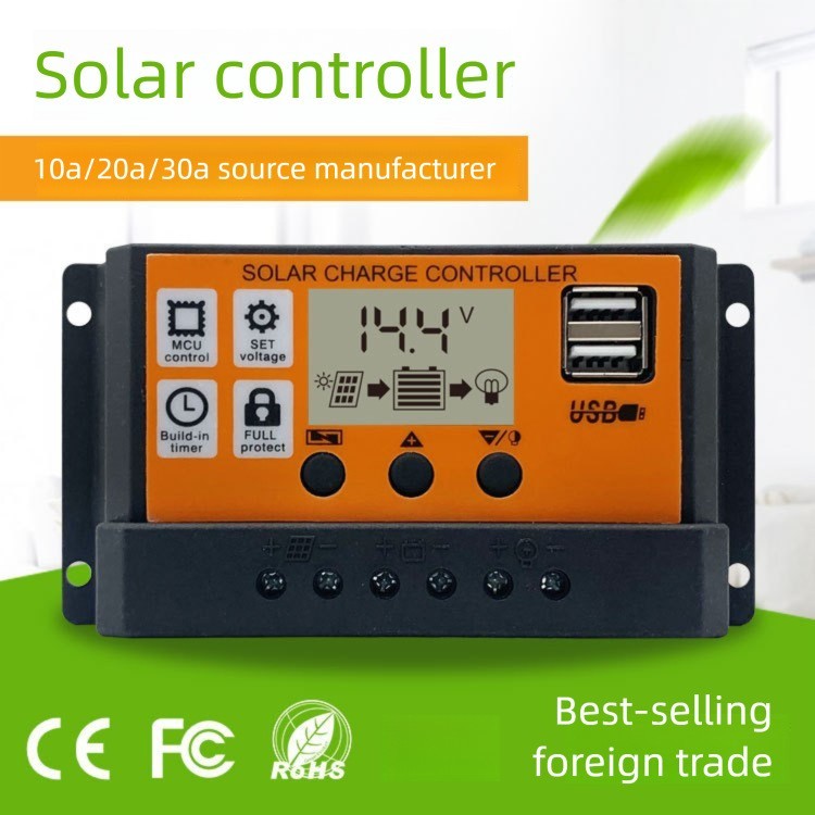 跨境爆款12V24V照明系统充电器控制器 PWM 10/20/30A太阳能控制器图3