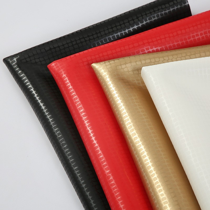 U人造革水晶隐形格子纹玛雅纹仿棉绒底手套护具革箱包皮革图3