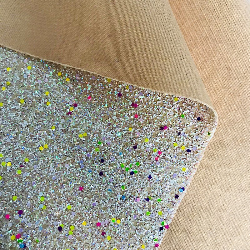 弹力夜光格力特亮片DIY手工墙布皮革金葱面料配饰幻彩格利特高级图2