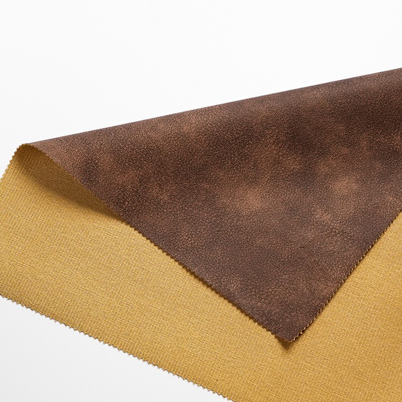 柔软羊巴肤感蛋白pu复合皮针织底男女服装夹克童装擦色皮革面料图4