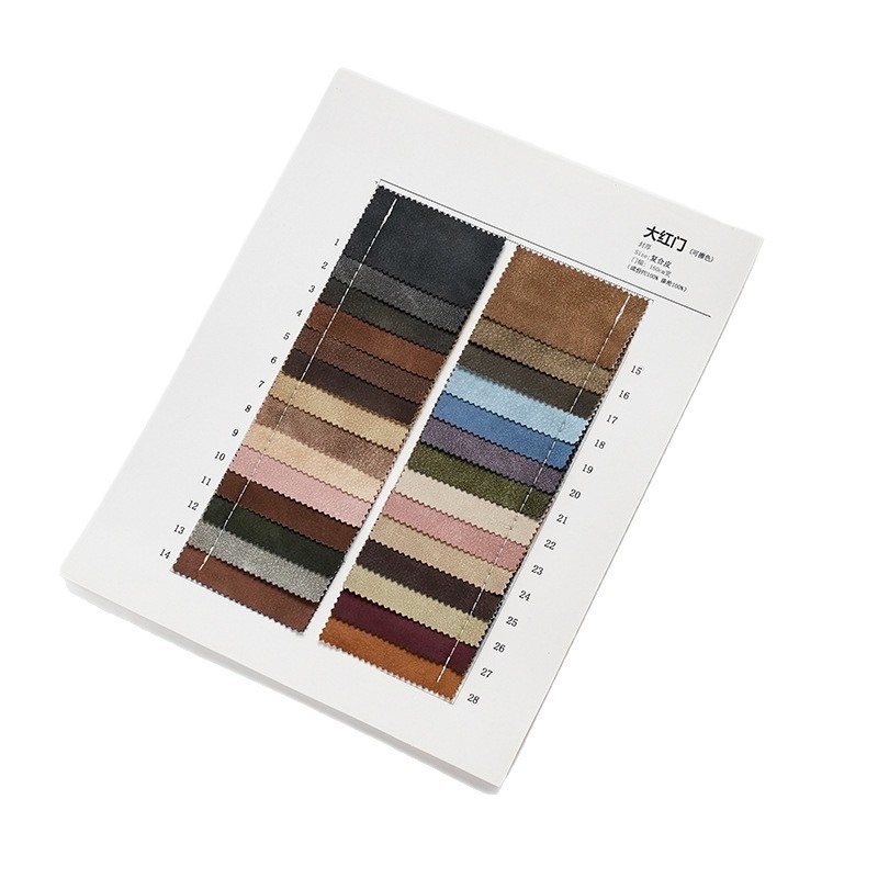 柔软羊巴肤感蛋白pu复合皮针织底男女服装夹克童装擦色皮革面料图3