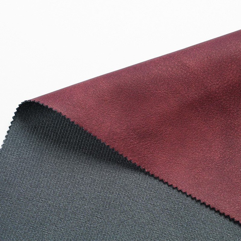 柔软羊巴肤感蛋白pu复合皮针织底男女服装夹克童装擦色皮革面料图2