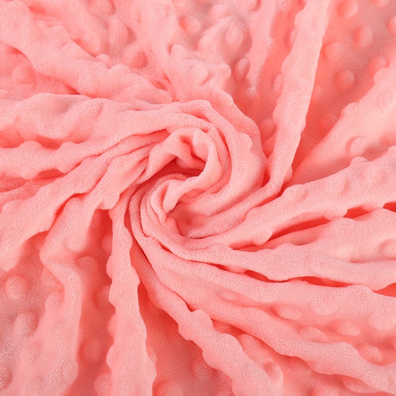面料新款童装绒布婴儿安抚毛毯玩具面料水晶绒压泡豆豆绒图2