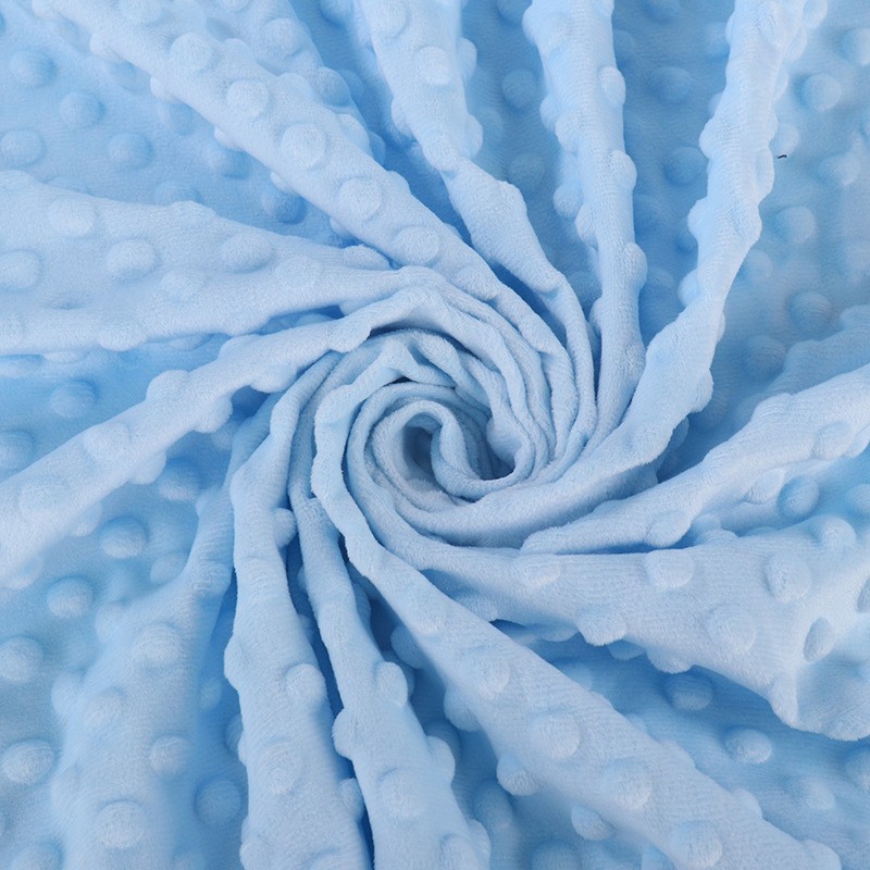 面料新款童装绒布婴儿安抚毛毯玩具面料水晶绒压泡豆豆绒图3