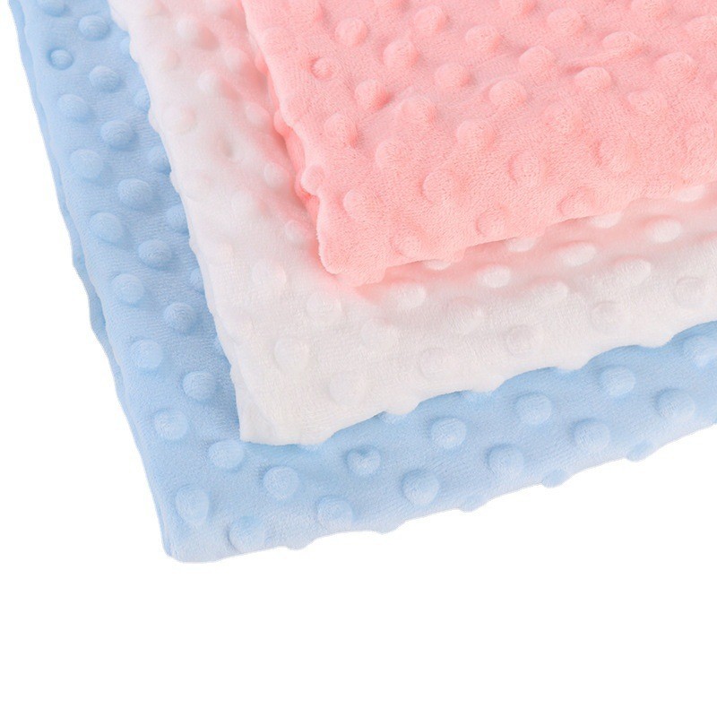 面料新款童装绒布婴儿安抚毛毯玩具面料水晶绒压泡豆豆绒图5