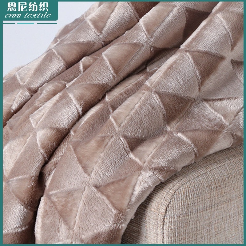 素色羊羔法兰复合绒地毯客厅搭配饰品午休羊羔绒沙发毯图3