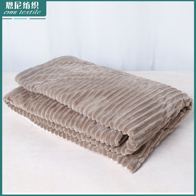 素色羊羔法兰复合绒地毯客厅搭配饰品午休羊羔绒沙发毯图2