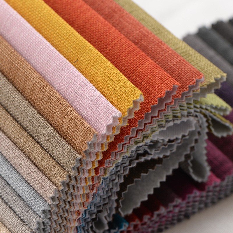 加厚棉麻沙发布料工程软包硬包竹节仿麻布沙发套亚麻面料图4