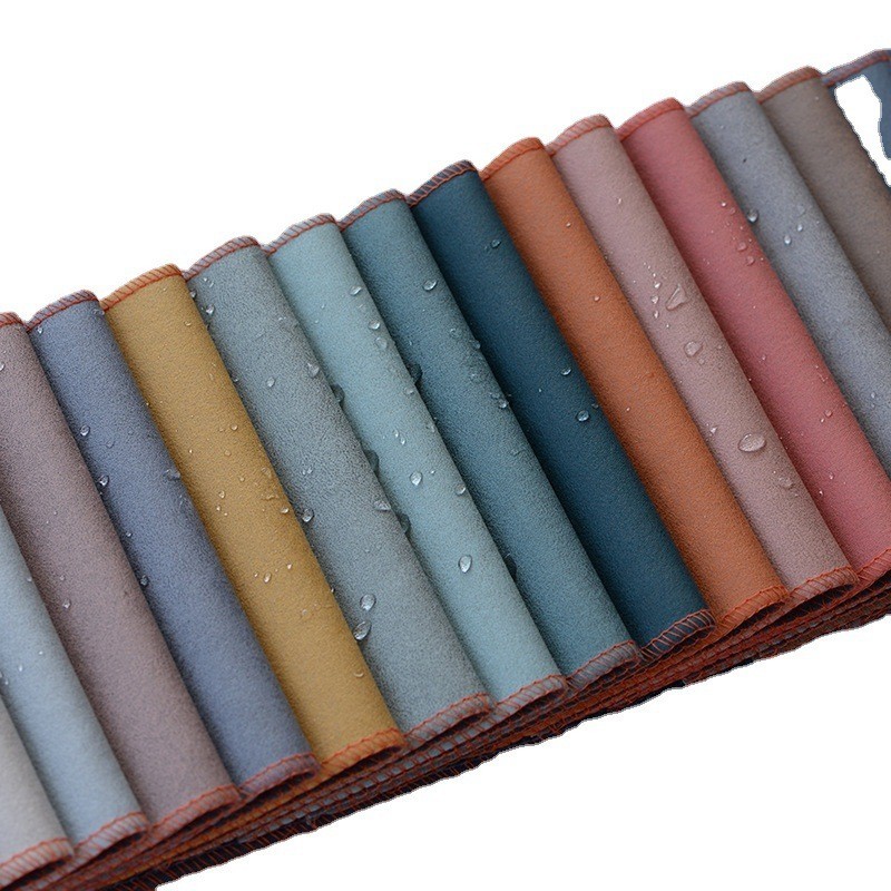 科技布面料防水沙发布料床头椅子沙发套仿皮烫金布沙发面料图4