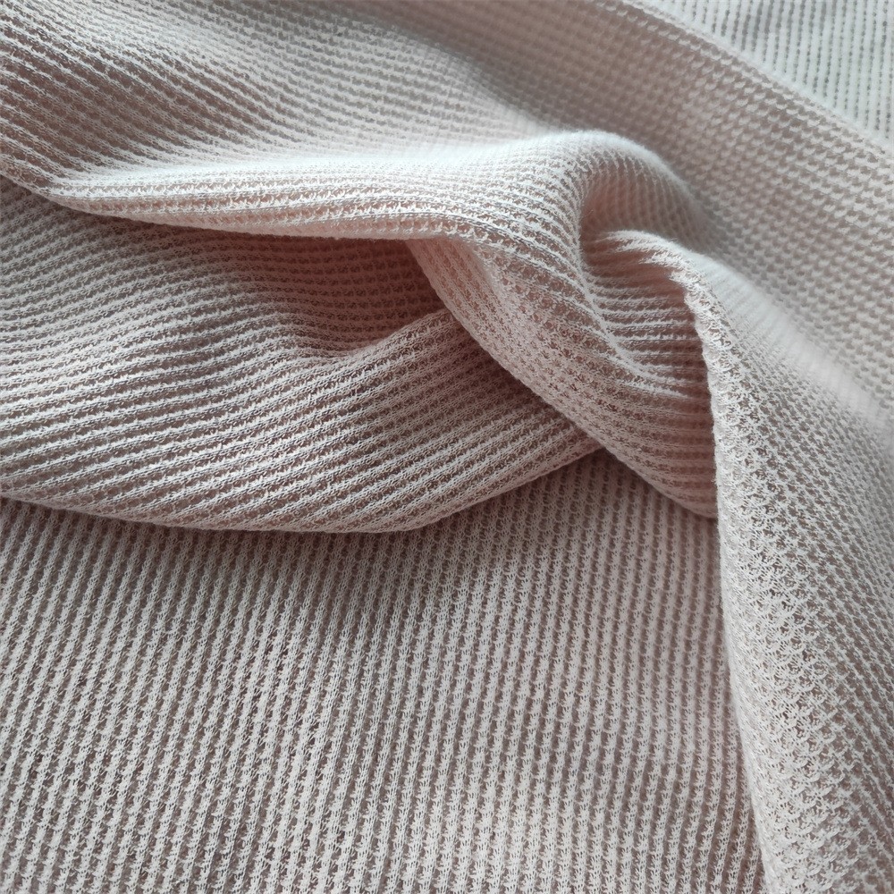 【有机棉+再生涤纶】华夫格针织面料，可开具GRS&GOTS交易证书。图4