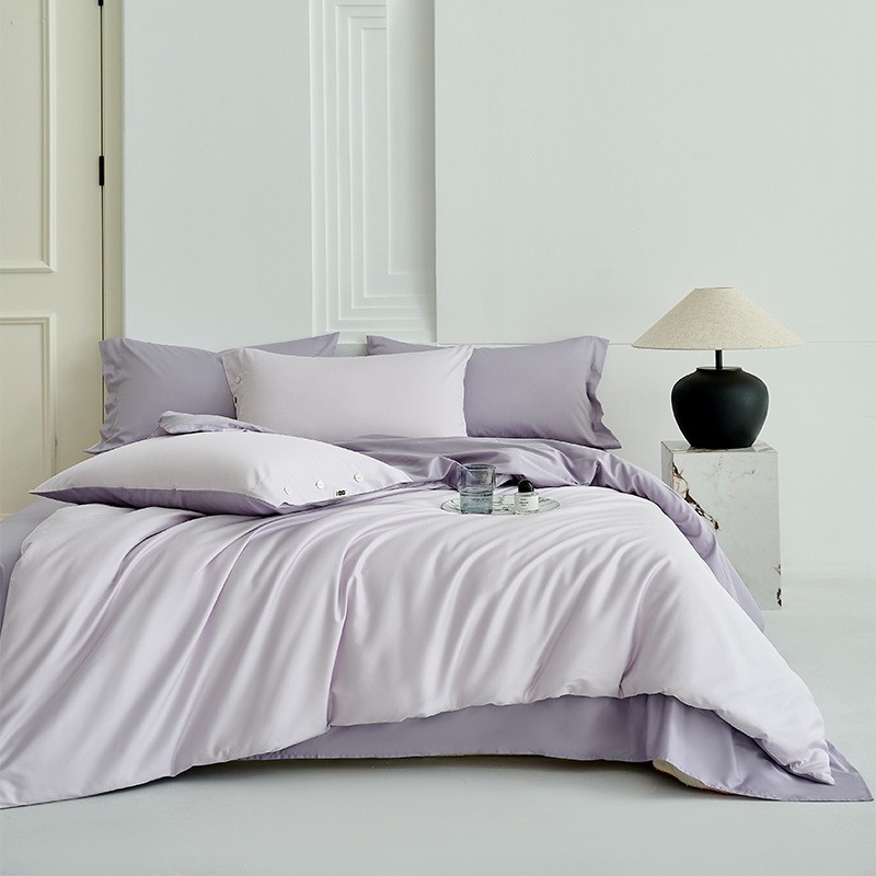 100支全棉纯色四件套简约色床上用品四件套四季可用图3