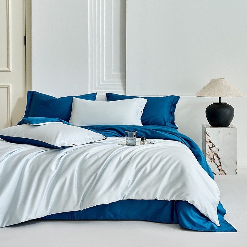 100支全棉纯色四件套简约色床上用品四件套四季可用图4