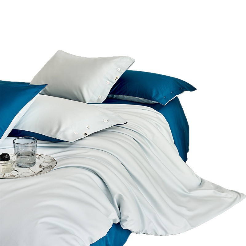 100支全棉纯色四件套简约色床上用品四件套四季可用图5