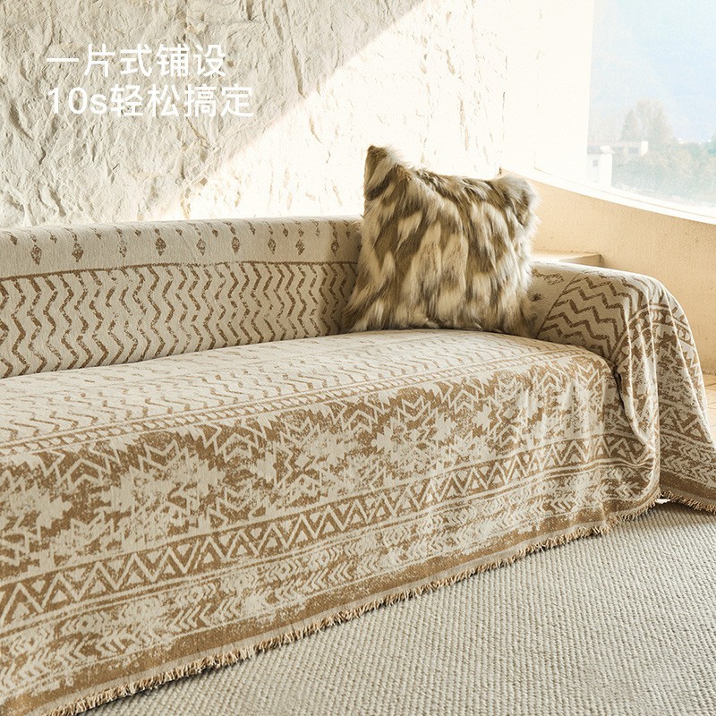 摩洛哥复古雪尼尔沙发盖布垫四季通用高级感沙发巾全盖柔软沙发布图3