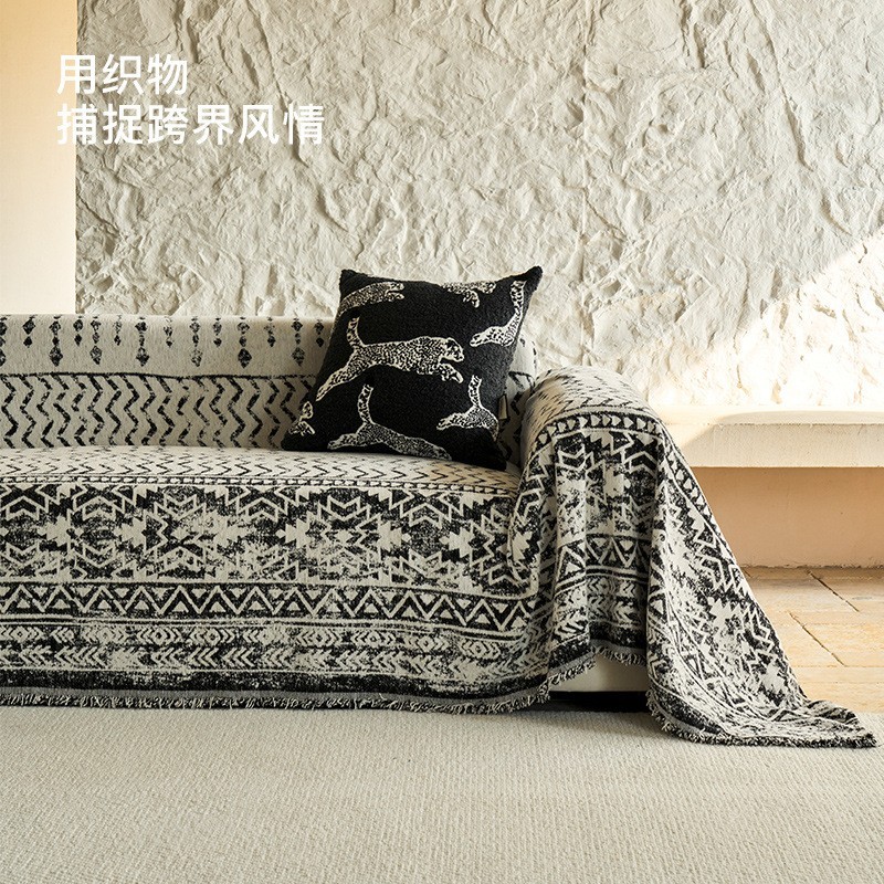 摩洛哥复古雪尼尔沙发盖布垫四季通用高级感沙发巾全盖柔软沙发布图2