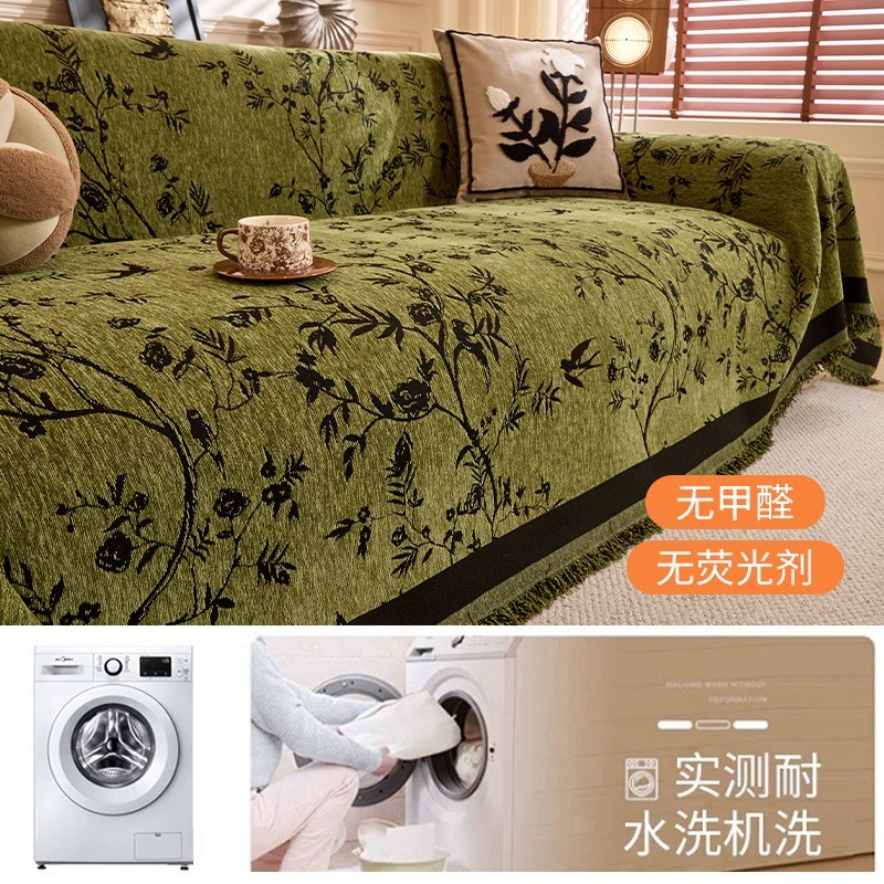 法式复古沙发垫盖布套罩全包防滑中古风沙发巾全盖毯防尘四季通用图4